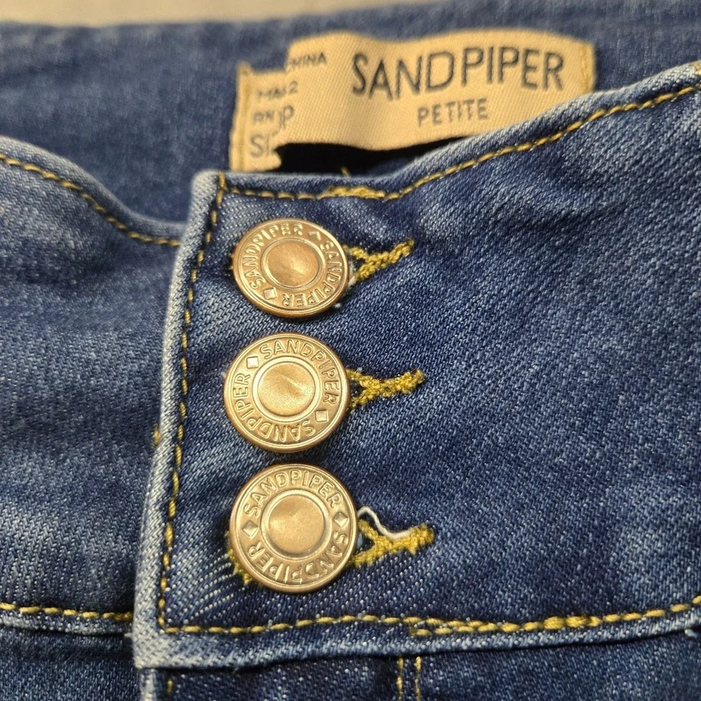 Sandpiper Petite High Rise Skinny Jeans‎ Medium Wash Blue Womens Size 10P 30x26